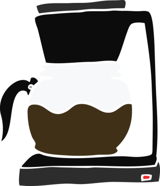 Orijinal çizgi film karalama kahve filtresi makinesi