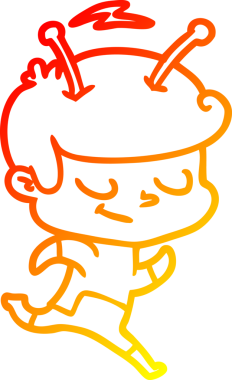 Dost canlısı bir uzay adamının orjinal sıcak çizgi çizimi