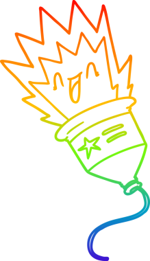 Bir parti popper çizgi filminin orijinal gökkuşağı gradyan çizimi