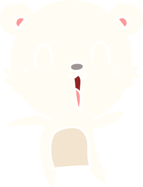 Orijinal mutlu düz renkli çizgi film kutup ayısı.