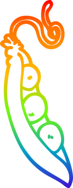 Orijinal gökkuşağı gradyan çizgi çizimi kabuk içinde bir bezelye