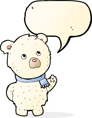 orijinal çizgi film tatlı kutup ayısı konuşma balonu ile