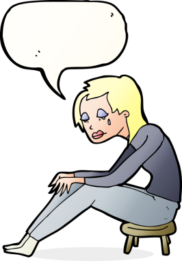 orijinal karikatür ağlayan kadın konuşma balonu