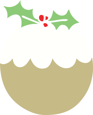 Orijinal el çizimi çizgi film noel pudingi