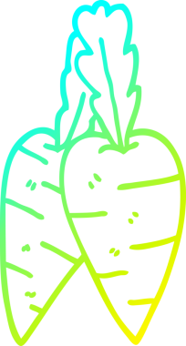 Bir karikatür, organik havuç çizimi.