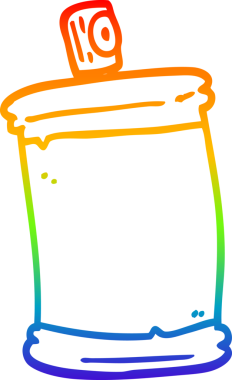 Bir çizgi film spreyinin orjinal gökkuşağı gradyan çizimi