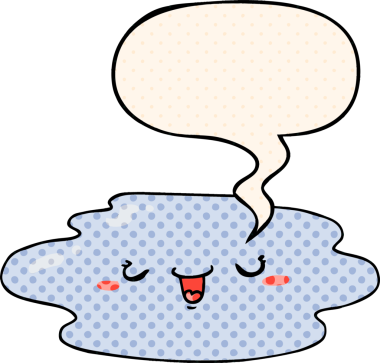 Çizgi roman tarzında konuşma balonu olan orijinal çizgi film birikintisi