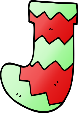 Orijinal karikatür karalama Noel çorabı