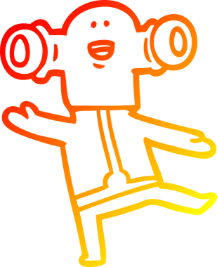 Dost canlısı bir uzaylı çizgi filminin orjinal sıcak çizgi çizimi