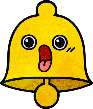 Orijinal grunge deseni bir çanın karikatürü