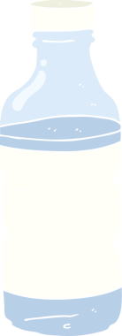 Su şişesinin orijinal düz renk çizimi