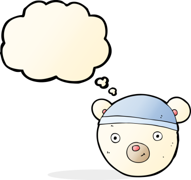 Düşünce baloncuklu orijinal kutup ayısı suratı