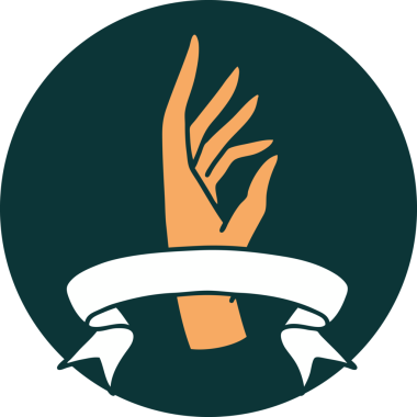 Orijinal dövme tarzı simgesi ve el işareti