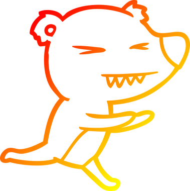 Kızgın bir ayı çizgi filminin orjinal sıcak çizgi çizimi