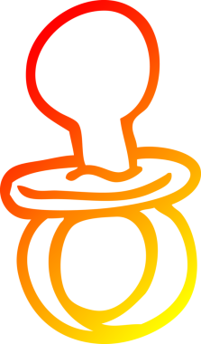 Bir çizgi film bebek emziğinin orijinal sıcak çizgi çizimi