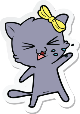 Çizgi film kedisinin orijinal çıkartması.