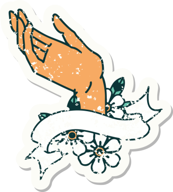 Orijinal, eski bir çıkartma ve el yazısı.