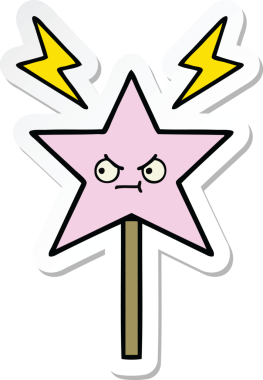 Orijinal bir çizgi film çıkartması. Sihirli değnek.