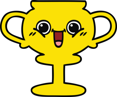 Orijinal şirin bir kupa karikatürü.