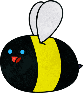 Orijinal el çizimi çizgi film yaban arısı