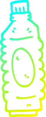 Bir çizgi filmin orijinal soğuk gradyan çizimi içki şişesi.