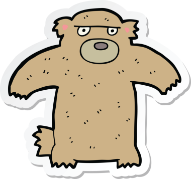 Çizgi film ayısının orijinal çıkartması.