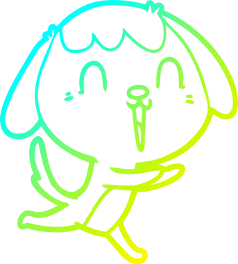 Tatlı bir çizgi film köpeğinin orijinal soğuk gradyan çizimi