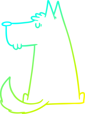 Tatlı bir çizgi film köpeğinin orijinal soğuk gradyan çizimi