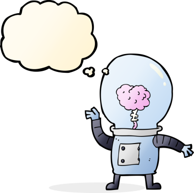 Düşünce baloncuklu orijinal robot robot robot.