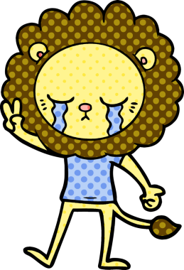 Orijinal ağlayan çizgi film aslanı