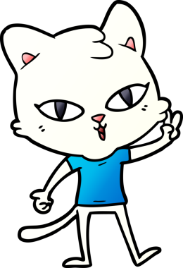 Bir insan tarafından çizilmiş orijinal çizgi film kedisi.