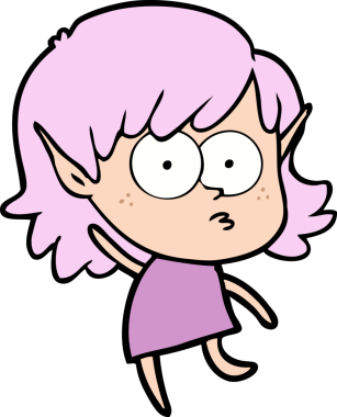 Orijinal elf kızı dik dik bakıyor.