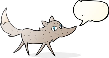 Orijinal serbest konuşma balonu çizgi filmi küçük kurt.