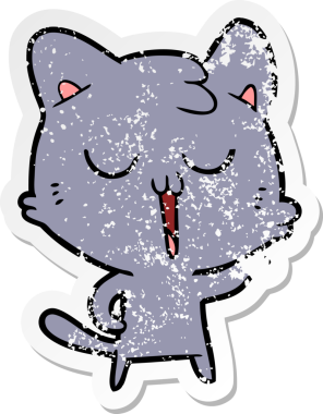 Çizgi film kedisinin orijinal kederli çıkartması