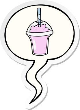 Konuşma kabarcığı yapıştırmalı orijinal çizgi film smoothie