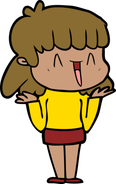 Bir insan tarafından çizilmiş orijinal karikatür kadın.