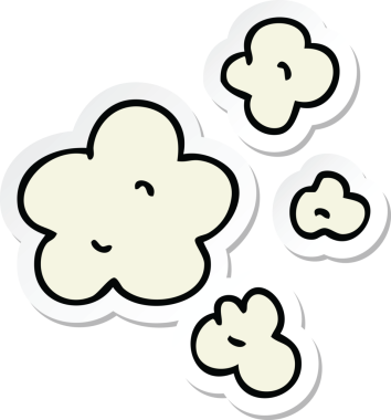 Garip bir el çizimi bulutun orijinal çıkartması