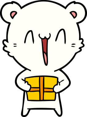 Orijinal kutup ayısı, Noel hediyesi karikatürü.