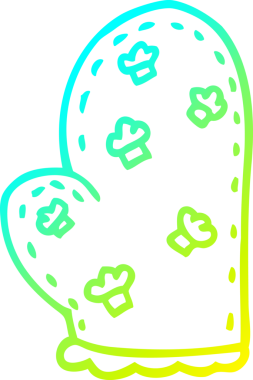 Karikatür fırın eldiveninin orijinal soğuk eğimli çizimi