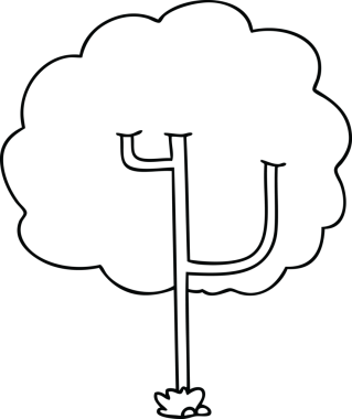 Orijinal çizgi çizgi film ağacı