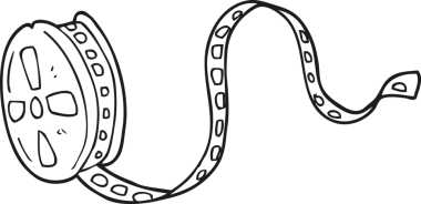 Orijinal el yazması, siyah beyaz çizgi film.