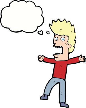 Orijinal çizgi film düşünce balonlu adamı dehşete düşürdü.