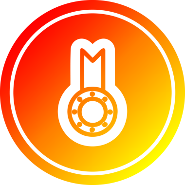 Orjinal madalya ödülü dairesel simgesi ve sıcak gradyan sonu