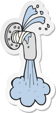 Karikatür sızdıran borunun orijinal etiketi.