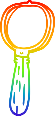 Orijinal gökkuşağı gradyanı çizgi film büyütecinin çizimi