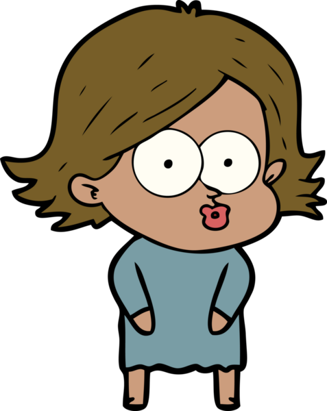 Orijinal çizgi film kızı somurtuyor