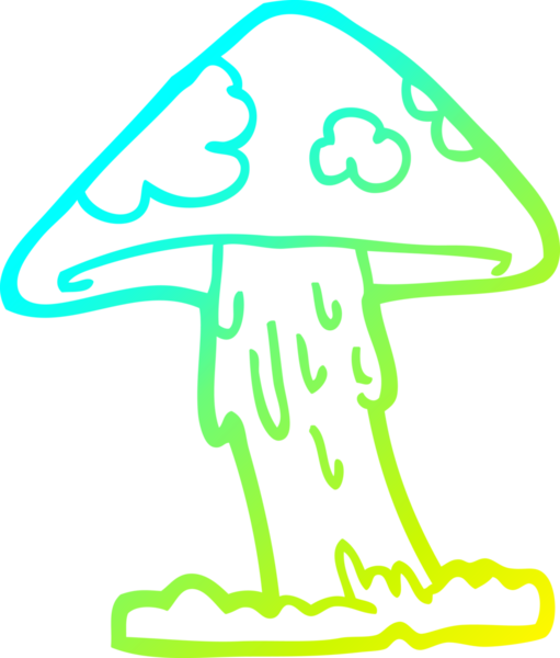 Orijinal soğuk eğimli çizgi film mantarı çizimi