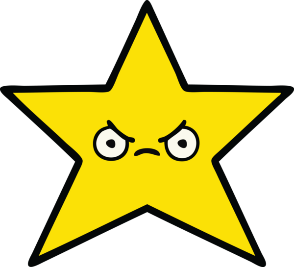 Orijinal bir altın yıldız karikatürü.