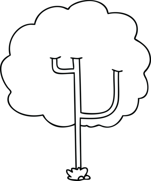 Orijinal çizgi çizgi film ağacı