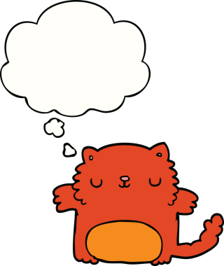 Düşünce baloncuklu orijinal çizgi film kedisi